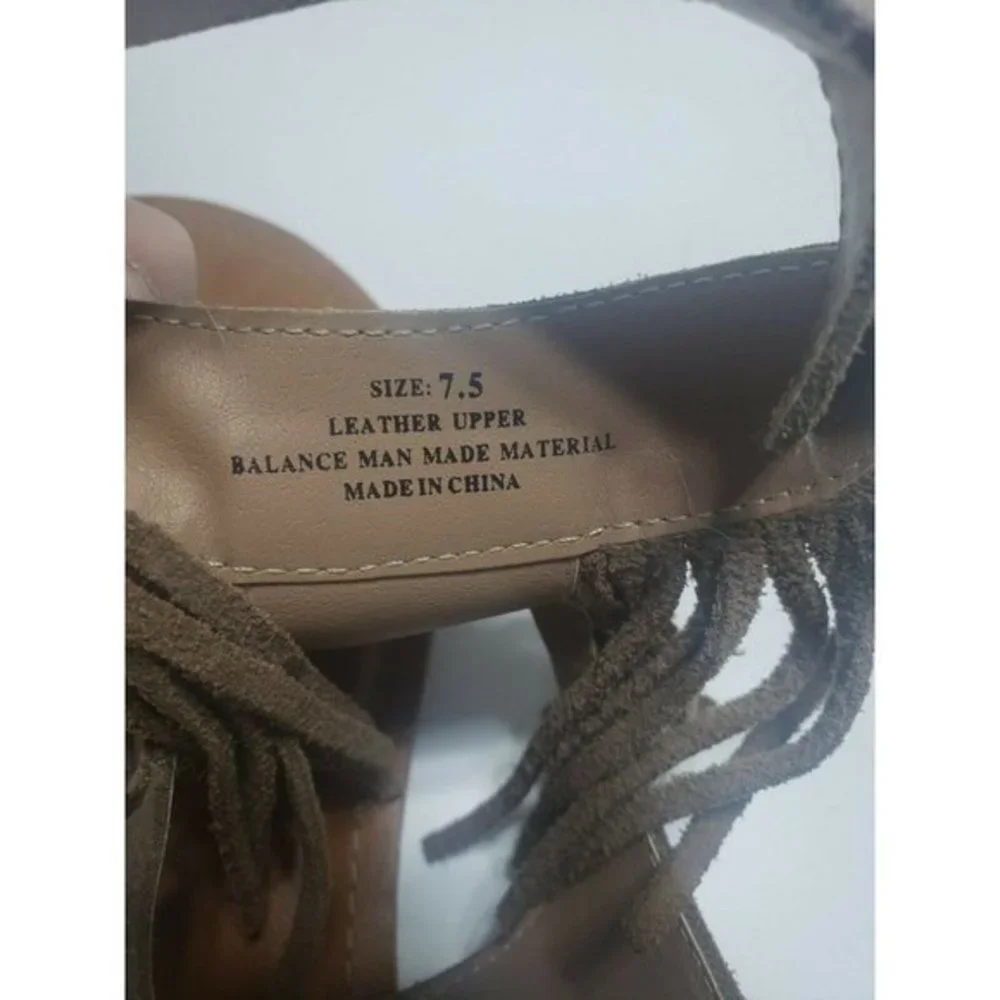 Restricted‎ Women's Brown Fringe Sandals Size 7.5